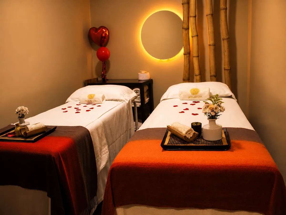 Sala de massagem para casal no Ikigai Spa