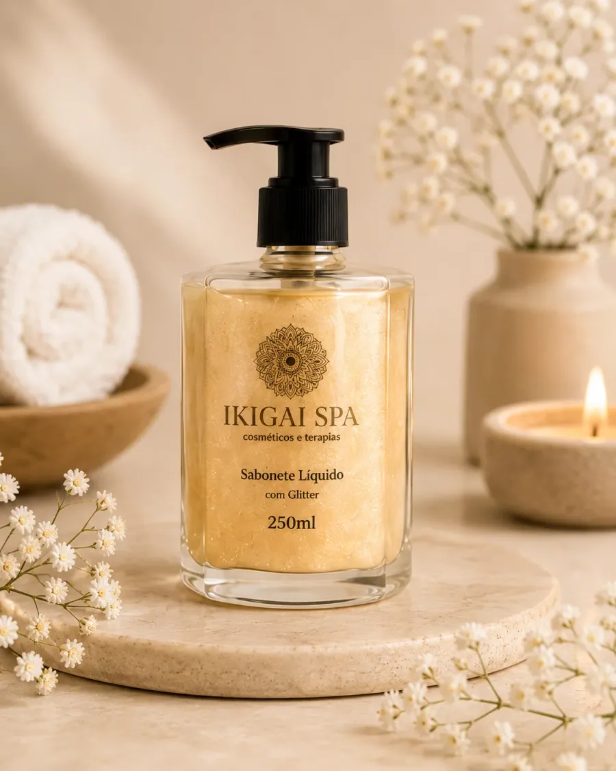 Sabonete líquido Ikigai SPA com glitter