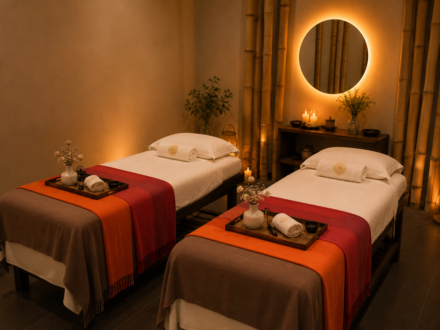 Sala preparada para massagem