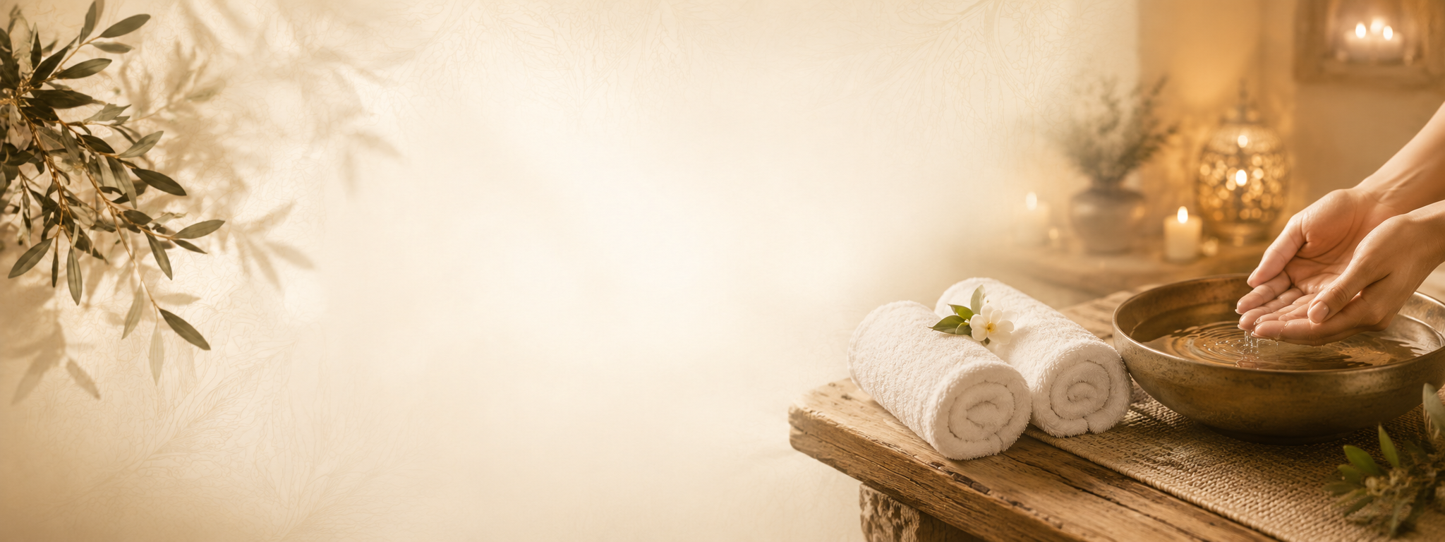 Toalhas e detalhes de spa